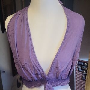 Purple Halter Crop Top